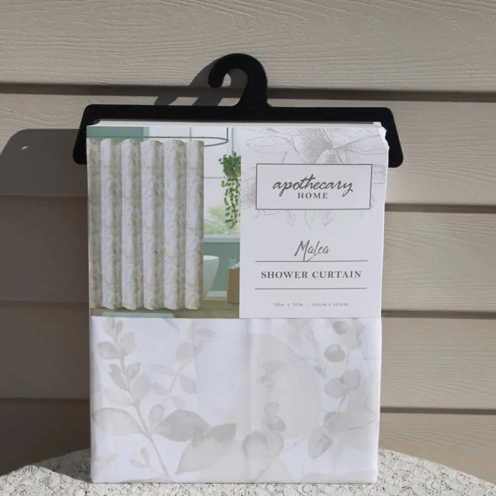 Apothecary Home Shower Curtain Cotton Blend Zen Floral Print 72